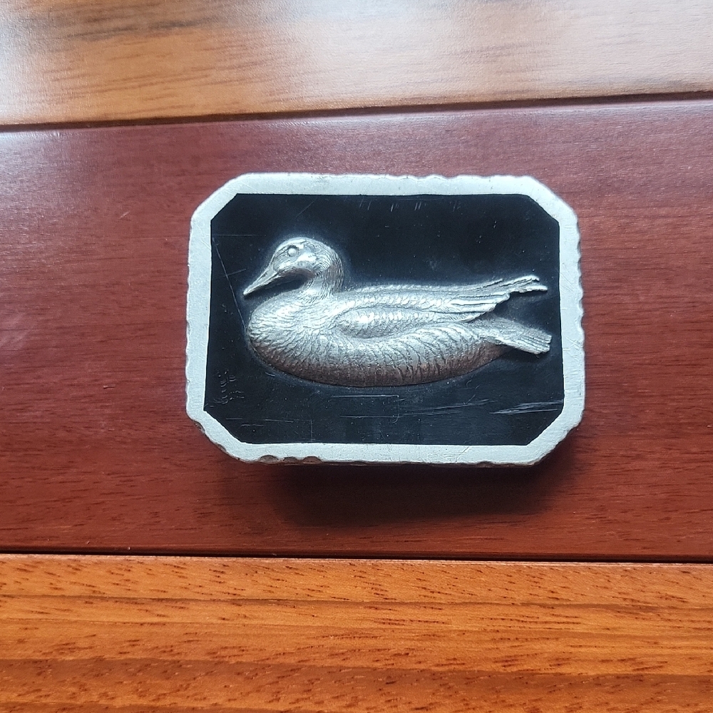 Bill Callahan Wildlife Pewter Silver and Black Duck Belt Buckle